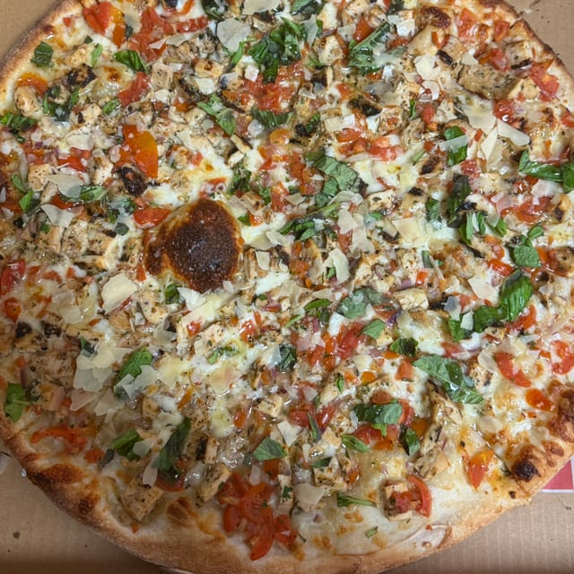 Chicken Bruschetta Pizza.