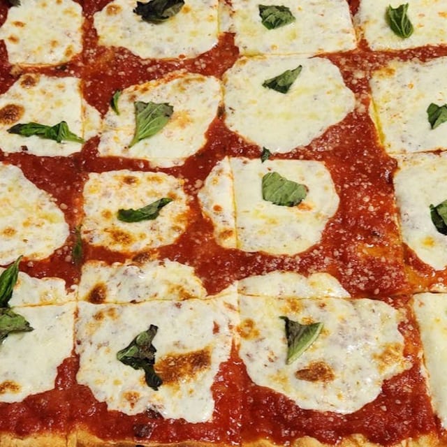 Traditional Grandma Pizza.