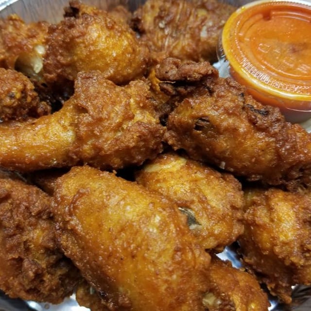 Breaded Buffalo Wings.