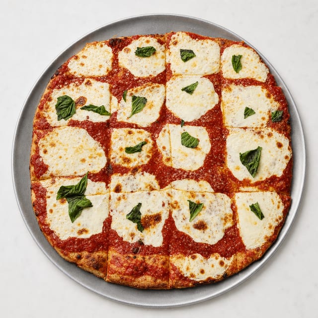Traditional Grandma Pizza.