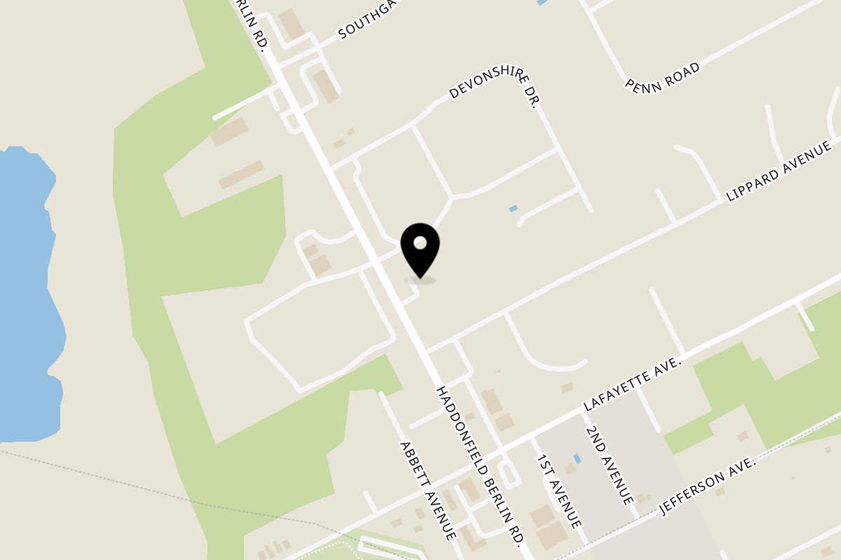 Map showing the location of Nostra Pizza Voorhees on 1237 Haddonfield-Berlin Rd in Voorhees Township